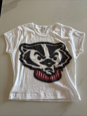 White Kids' Graphic Badger T-Shirt